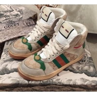 Lowest Price Gucci Screener GG High-top Sneaker G11605 Green 2020