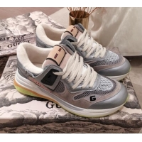 Best Price Gucci Ultrapace Leather and Mesh Low-top Sneakers G11610 Silver 2020