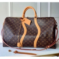 Cheapest Louis Vuitton Men's Keepall 50 Bandoulière Travel Bag M44880 Monogram Canvas 2020