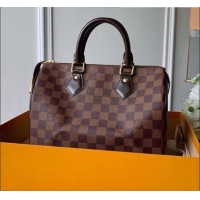 Shop Duplicate Louis Vuitton Damier Ebene Canvas Speedy 25 Top Handle Bag N41365 2020