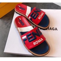 Discount Fendi Mania Logo Slide Sandals G22001 Red