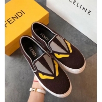 New Style Fendi Flat Bag Bugs Eyes Cashmere Loafers G31915 Coffee 2020