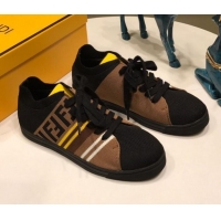 Discount Fendi FF Logo Fabric Sneakers G41656 Coffee 2020