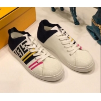 Shop Cheap Fendi FF Logo Fabric Sneakers G41656 White 2020