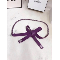 Well Crafted Chanel Leather Chain Bow Belt AA6619 Purple