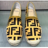 Unique Style Fendi FF Canvas Espadrilles Bright G70145 Yellow