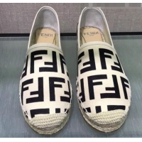 Classic Fendi FF Canvas Espadrilles G70145 White