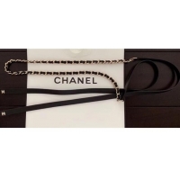 Perfect Discount Chanel Chain and Leather Belt 70456 Black/Gold