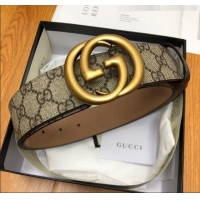 New Design Gucci GG Canvas Belt Width 38mm with Interlocking G Buckle 12049 Beige