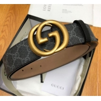 Best Price Gucci GG Canvas Belt Width 38mm with Interlocking G Buckle 112050 Black