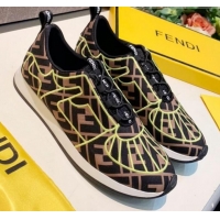 Classic Fendi FFreedom FF Slip-on Sneakers G91112 Neon Green