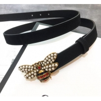 Spot Bulk Gucci Queen Margaret Leather Belt Width 20mm 20333 Black