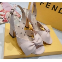 Trendy Design Fendi FFreedom All-Over FF Bow Slingback Heel Sandals G22606 Pink 2020