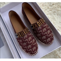 Top Quality Dior J'Adior Espadrilles in Burgundy Oblique Canvas G12009 2020