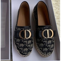 New Style Dior CD Bow Espadrilles in Blue Oblique Canvas G12012 2020