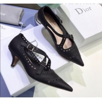 Most Popular Dior Teddy-D Cross Straps Pump in Brushed and Perforated Leather G20602 Black 2020