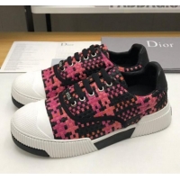 Best Quality Dior D-Smash Woven Calfskin Sneakers G21813 Pink 2020