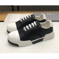 Top Quality Dior D-Smash Woven Calfskin Sneakers G21813 Black 2020