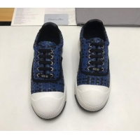 Best Price Dior D-Smash Woven Calfskin Sneakers G21819 Navy Blue 2020