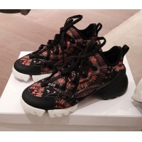 Luxury Hot Dior D-Connect Fireworks Neoprene Low-top Sneakers G11642 Black/Orange 2020