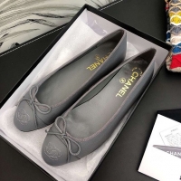 New Design Chanel Classic Bow Flats Ballerinas G32898 Dark Grey