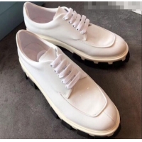 Low Price Prada Monolith Patent Leather Derby Platform Lace up Shoe 80206 White 2020