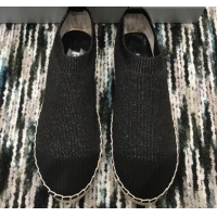 Discount Design Prada Hemp Rope Knit Boot Espadrilles G82749 Black