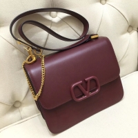 Trendy Design VALENTINO VLOCK Origianl leather shoulder bag 0908 Burgundy