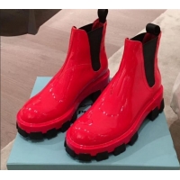 Grade Design Prada Patent Leather Short Boots P01256 Red 2020