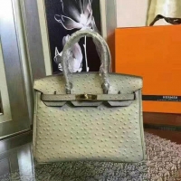 Cheap Hermes Birkin 30cm Ostrich Veins Leather Bag 6088 Beige Gold