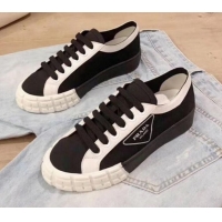 Best Product Prada Canvas Logo Side Low-top Sneakers P13024 Black 2020