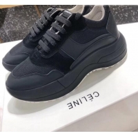 Best Quality Celine Delivery Running Sneaker in Calfskin,Suede and Technical Fabrics C82205 Black