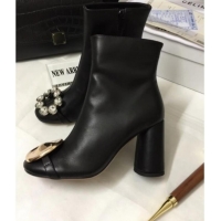 Top Quality Celine Calfskin Ankle Boot with Crystal C10155 Black 