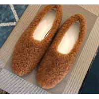 Cute Celine Cosy Slipper Flat in Shearing C10322 Brown