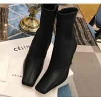 Discount Celine Lambskin Ankle Boot 10cm Heel Black Winter C10327