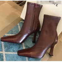 Best Price Celine Lambskin Ankle Boot 10cm Heel Winter C10327 Burgundy