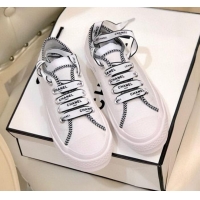 Luxury Discount Chanel x Converse Contrasting Trim Canvas Sneakers C30321 White 2020