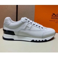 Discount Hermes Men's Parfums Calfskin Sneaker H20710 White