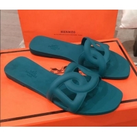 Low Cost Hermes Aloha Flat Slide Sandals H21701 Green