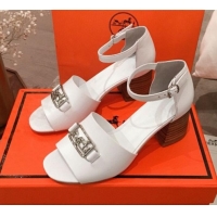 Discount Hermes Villa Calfskin Sandals H031304 White 2020