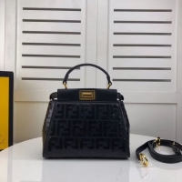 Top Quality FENDI PEEKABOO ICONIC leather bag F0335 black