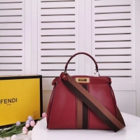 Imitation Bulk FENDI PEEKABOO ICONIC leather bag F0826 red