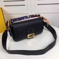 Discount Fashion Fendi BAGUETTE leather bag F2466 black