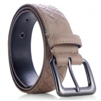 New Design Bottega Veneta Intrecciato Nappa Belt BV27480 Grey