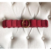 Grade Quality Bottega Veneta Suede Modular Link Belt with Circular Buckle BV22723 Red