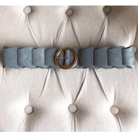 Super Quality Bottega Veneta Suede Modular Link Belt with Circular Buckle BV22723 Light Blue