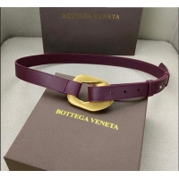 Promotional Bottega Veneta Leather Belt Width 25mm with Metal Framed Buckle BV10611 Burgundy