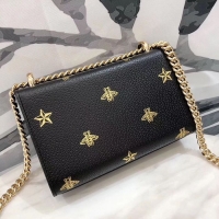 AAAAA Imitation Gucci Signature GG Original Marmont Leather Shoulder Bag 431382 Black Bee