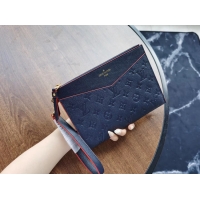 Wholesale Louis Vuitton Original Monogram Empreinte Clutch bag MELANIE M68705 Navy blue