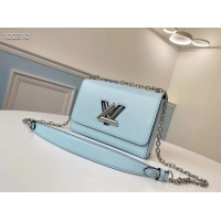 Shop Low Price Louis vuitton original epi leather TWIST MM M66119 sky blue